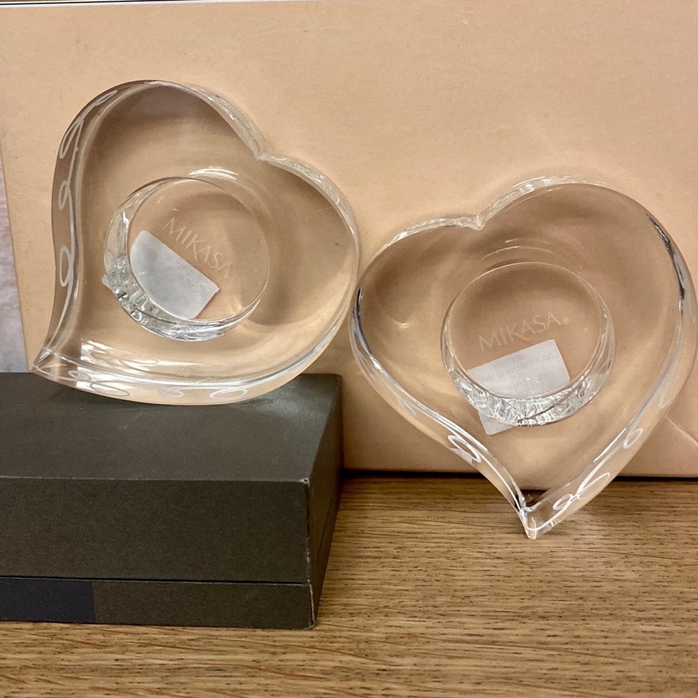 Mikasa Tea Light Candle Holders, 3 in, Pair, BNIB